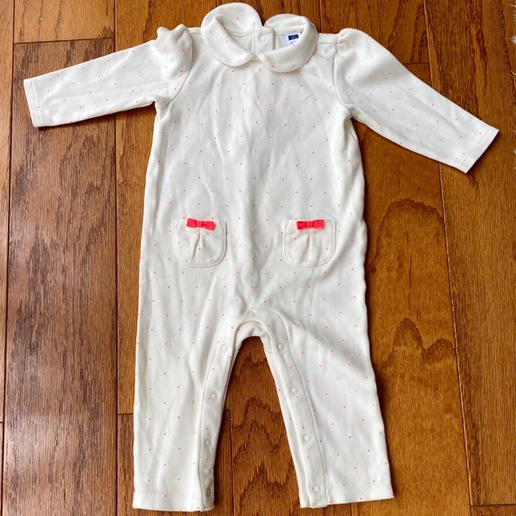 Janie & Jack | tiny polka dot & cream playsuit. - Picture 1 of 3
